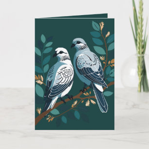 Two Turtle-Dove Stencil-Style Holiday Card