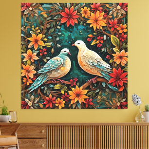 Two Turtle Doves Canvas Print