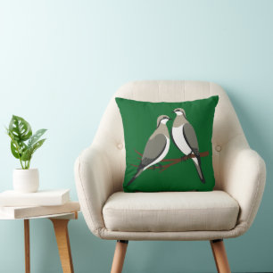 Two Turtle Doves Cut-Out Stencil Retro Style 1 Cushion