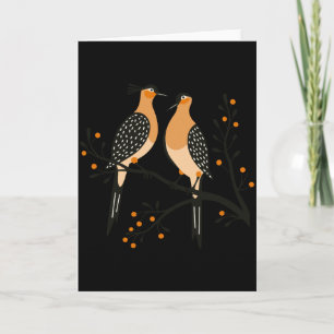 Two Turtle Doves Cut Out Stencil Retro Style 7 Bab Card