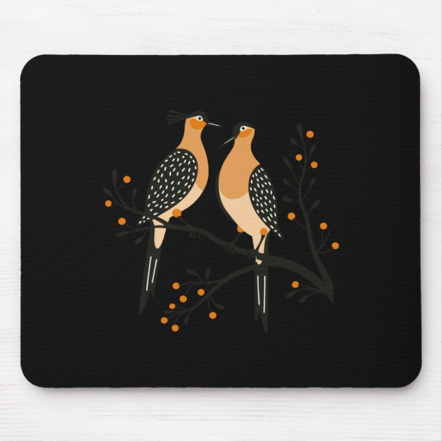 Two Turtle Doves Cut Out Stencil Retro Style 7 Bab Mouse Pad (Front)