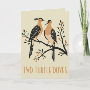 Two Turtle Doves Cut-Out Stencil Retro Style 7 Card