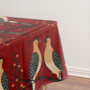 Two Turtle Doves Cut-Out Stencil Retro Style 7 Tablecloth