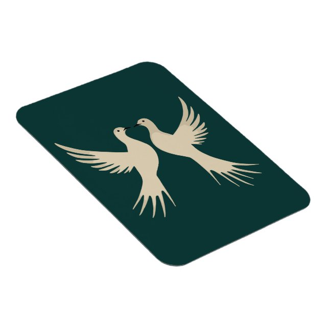 Two Turtle Doves Cut-Out Stencil-Style 2 Magnet (Right Side)