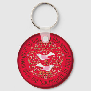 Two turtle doves key ring