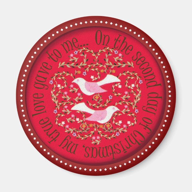 Two turtle doves magnet (Front)