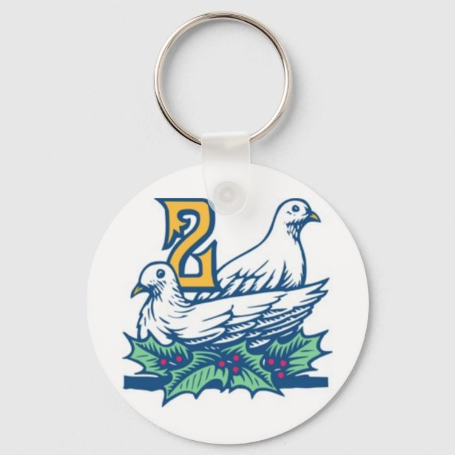 Two Turtledoves Key Ring (Front)