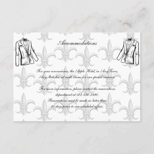 Two Tuxedo Groom Gay Wedding Insert (Front)