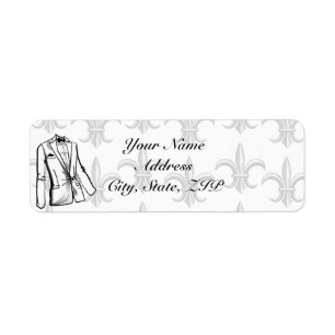 Two Tuxedo Groom Gay Wedding Return Address