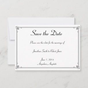 Two Tuxedos on White Gay Wedding Save the Date