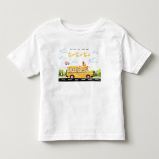 Two Two Two School Bus Birthday T-Shirt