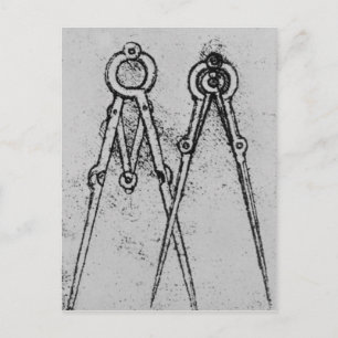 Two types of adjustable-opening compass postcard