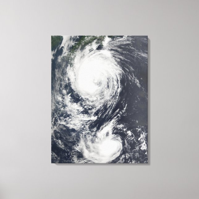 Two Typhoon systems approaching the Far East Canvas Print (Front)