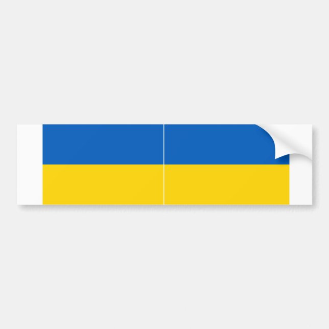 TWO Ukraine National Flag Bumper Sticker (Front)