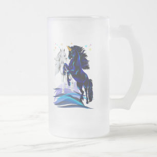 Two Unicorns and Waves Mugs