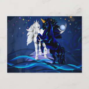 Two Unicorns and WavesPost Card