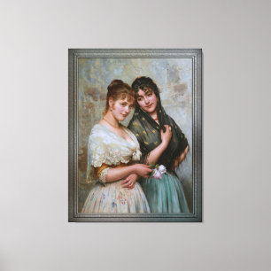 Two Venetian Women by Eugene de Blaas Canvas Print