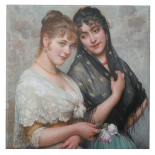 Two Venetian Women (Italian Ladies) Tile
