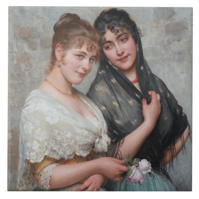Two Venetian Women (Italian Ladies) Tile (Front)