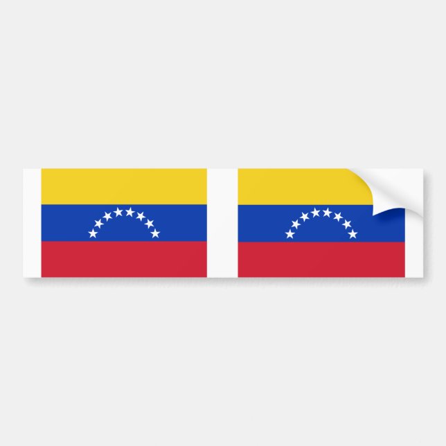 TWO Venezuela National Flag Bumper Sticker (Front)
