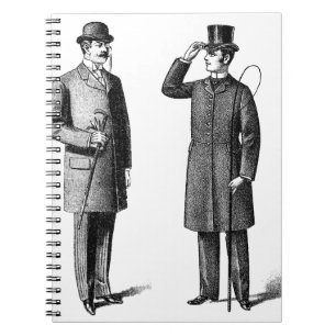 Two victorian gentlemen spiral notebook