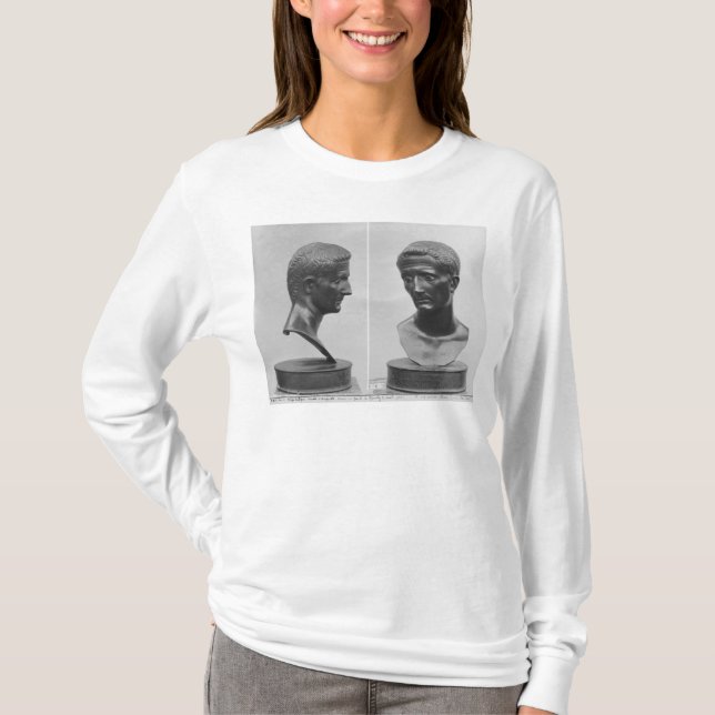Two views of a bust of Emperor Augustus T-Shirt (Front)