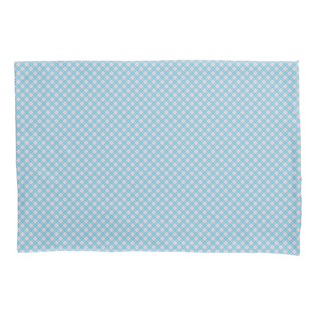 Two views of a textured woven fabric in light blue pillowcase (Front)