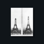 Two views of the construction of the Eiffel Canvas Print<br><div class="desc">French Photographer's Two views of the construction of the Eiffel Tower, Paris, 26th December 1888 and 20th January 1889 located at the Musee de la Ville de Paris, Musee Carnavalet, Paris, France. The Two views of the construction of the Eiffel Tower, Paris, 26th December 1888 and 20th January 1889 was...</div>