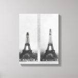 Two views of the construction of the Eiffel Canvas Print<br><div class="desc">French Photographer's Two views of the construction of the Eiffel Tower, Paris, 26th December 1888 and 20th January 1889 located at the Musee de la Ville de Paris, Musee Carnavalet, Paris, France. The Two views of the construction of the Eiffel Tower, Paris, 26th December 1888 and 20th January 1889 was...</div>