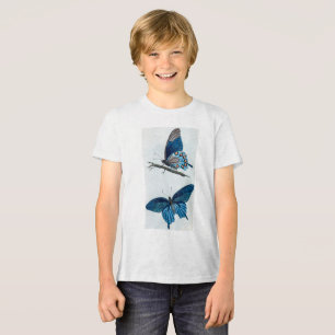 Two Vintage Blue Butterflies Tri-Blend Shirt