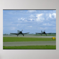 Two Vought F4U Corsairs, Landing_WWII Planes