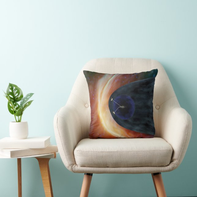 Two Voyager Spacecraft Exploring Turbulent Space. Cushion (Chair)