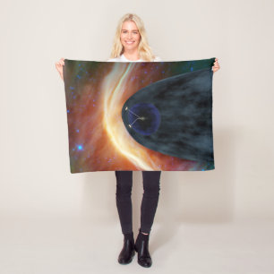 Two Voyager Spacecraft Exploring Turbulent Space. Fleece Blanket