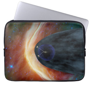 Two Voyager Spacecraft Exploring Turbulent Space. Laptop Sleeve