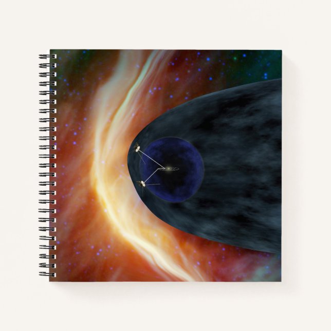 Two Voyager Spacecraft Exploring Turbulent Space. Notebook (Front)
