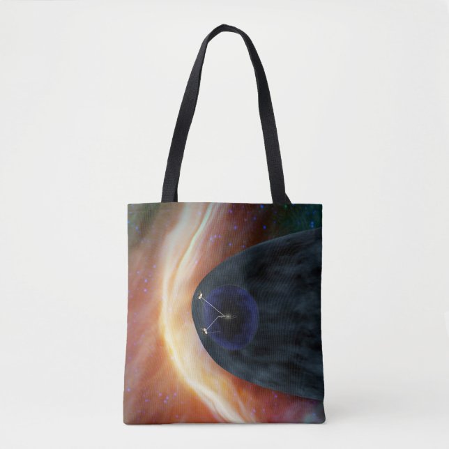 Two Voyager Spacecraft Exploring Turbulent Space. Tote Bag (Front)