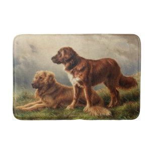 Two Watchful Dogs Bath Mat