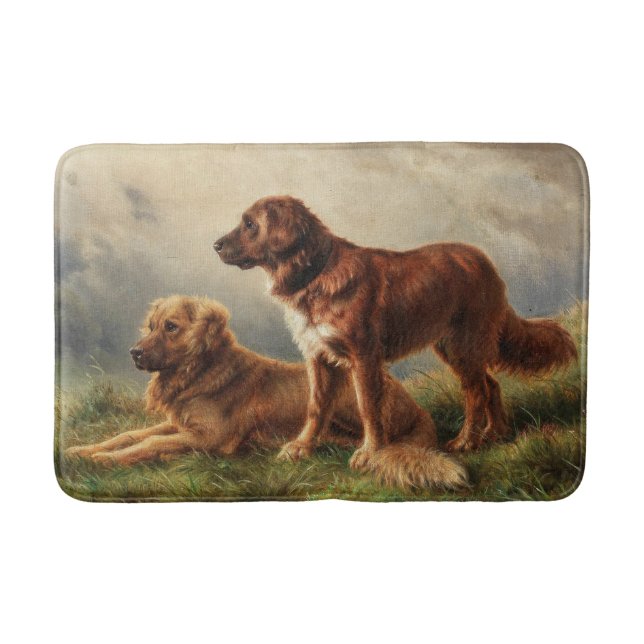 Two Watchful Dogs Bath Mat (Front)