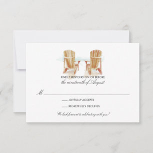 Two Watercolor Adirondack Chairs RSVP Card