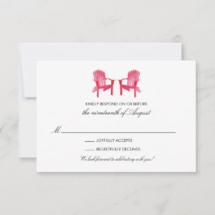 Two Watercolor Adirondack Chairs RSVP Card