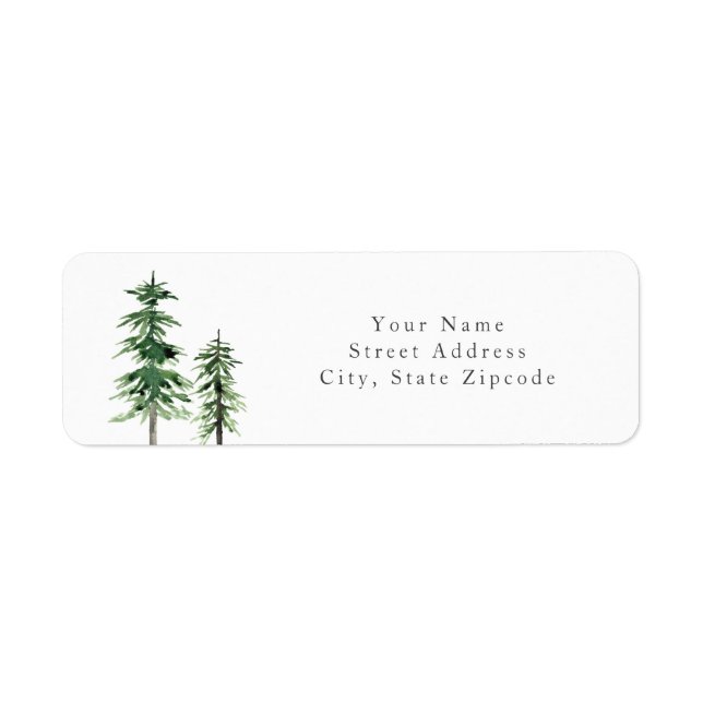 Two Watercolor Pine Trees (Front)
