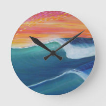 Two waves orange sky