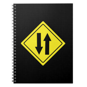 Two Way Traffic Sign Spiral Notebook