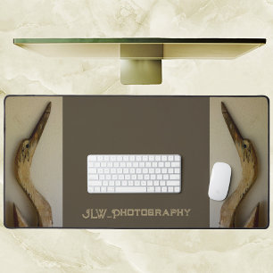 Two Weathered Herons Coastal Brown Customisable Desk Mat