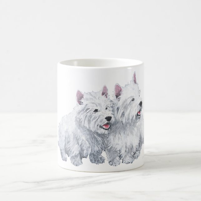 Two West Highland White Terriers Coffee Mug (Center)