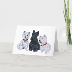 Two Westies and a Scottie Card