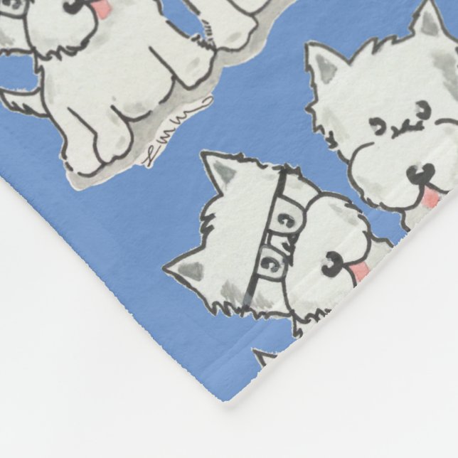 Two Westies Fleece Blanket (Corner)
