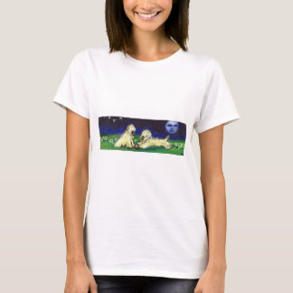 Two wheatens under the moon T-Shirt