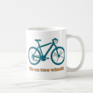 two wheels . biking coffee mug