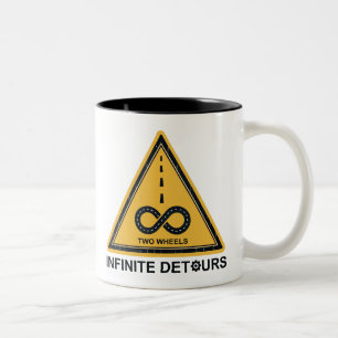Two Wheels Infinite Detours Cycling Two-Tone Coffee Mug